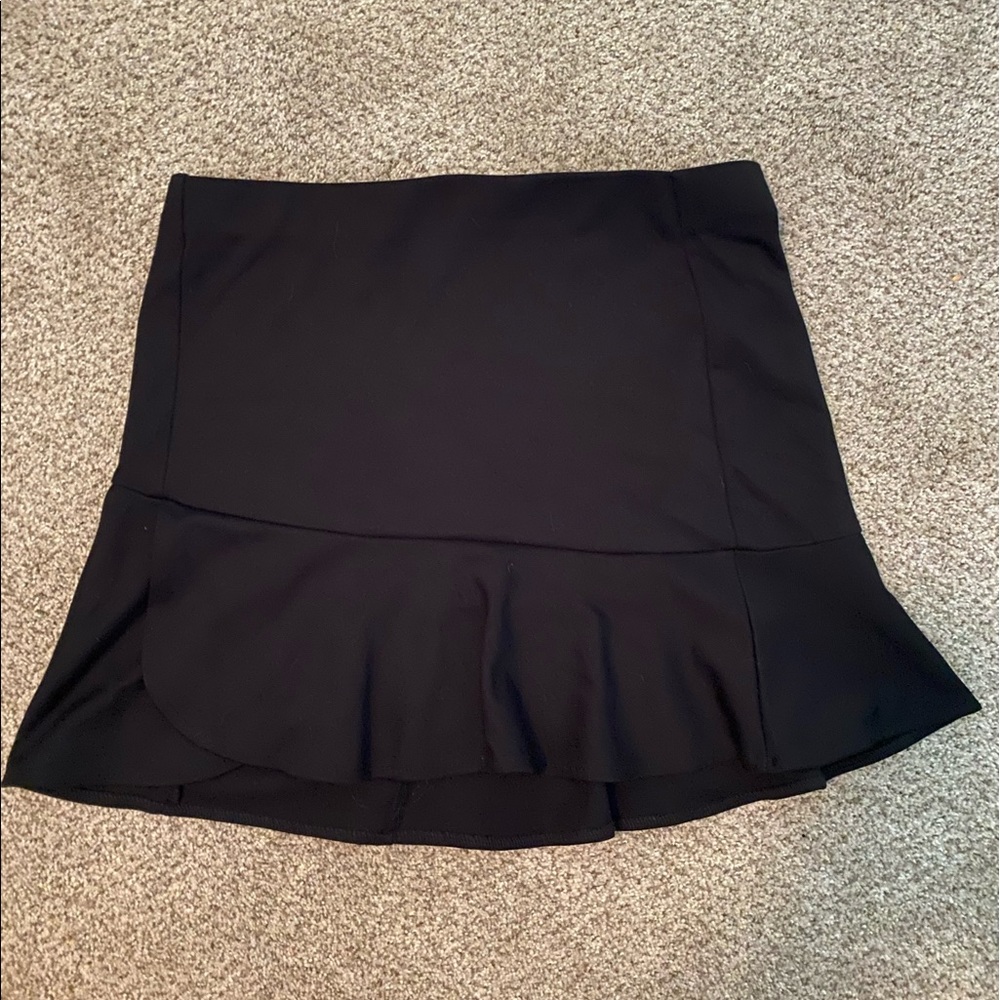 Topshop black skirt with bottom ruffle